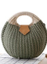 Natural Rattan Handwoven Round Shell Handbag