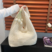 Trendy Tulip Pendant Crochet Shoulder Bag