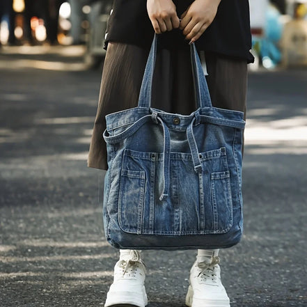 Casual Vintage Denim Tote Bag