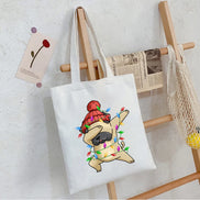 Christmas Panda Canvas Shoulder Bag