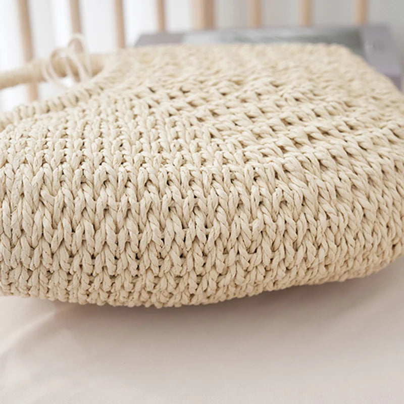 Handmade Straw Tote Handbag