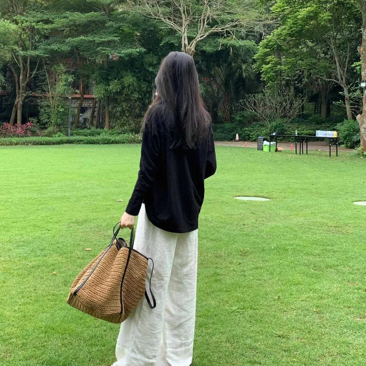 Woven Straw Bucket Handbag
