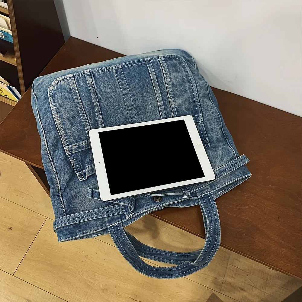 Casual Vintage Denim Tote Bag