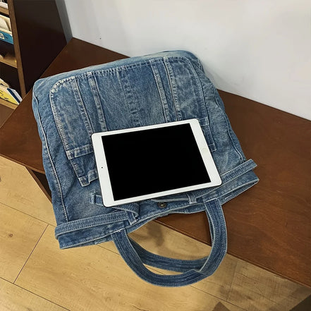 Casual Vintage Denim Tote Bag