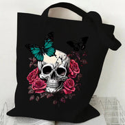 Butterfly Print Canvas Tote Bag