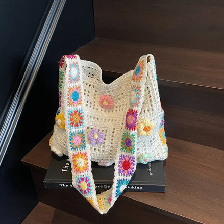 Knitted Woven Shoulder Bag