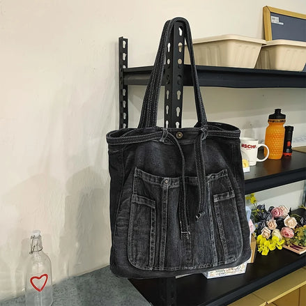 Casual Vintage Denim Tote Bag