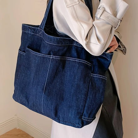 Vintage Casual Denim Tote Bag