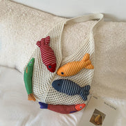 Fish Design Knitted Shoulder Bag