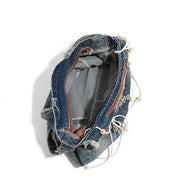 Vintage Washed Denim Shoulder Bag