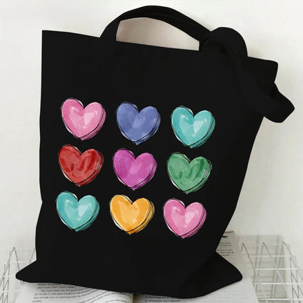 Love Heart Canvas Tote Bag