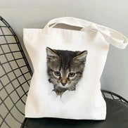 Kitten Art Canvas Tote Bag