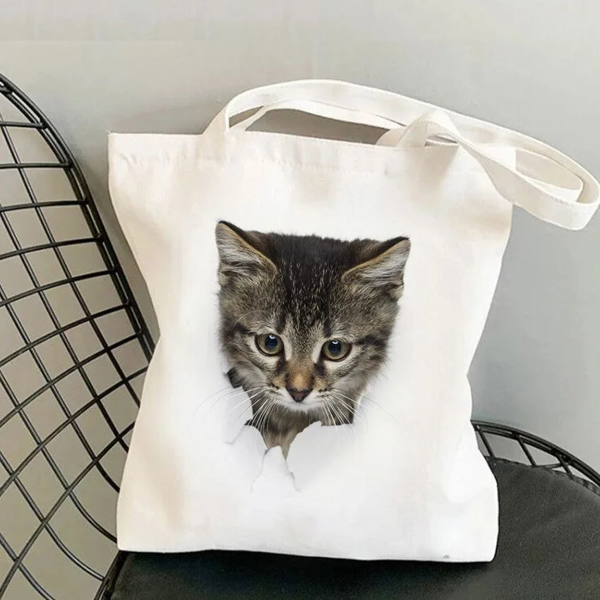 Kitten Art Canvas Tote Bag