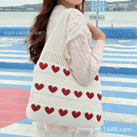 Heart-shaped Woven Bag