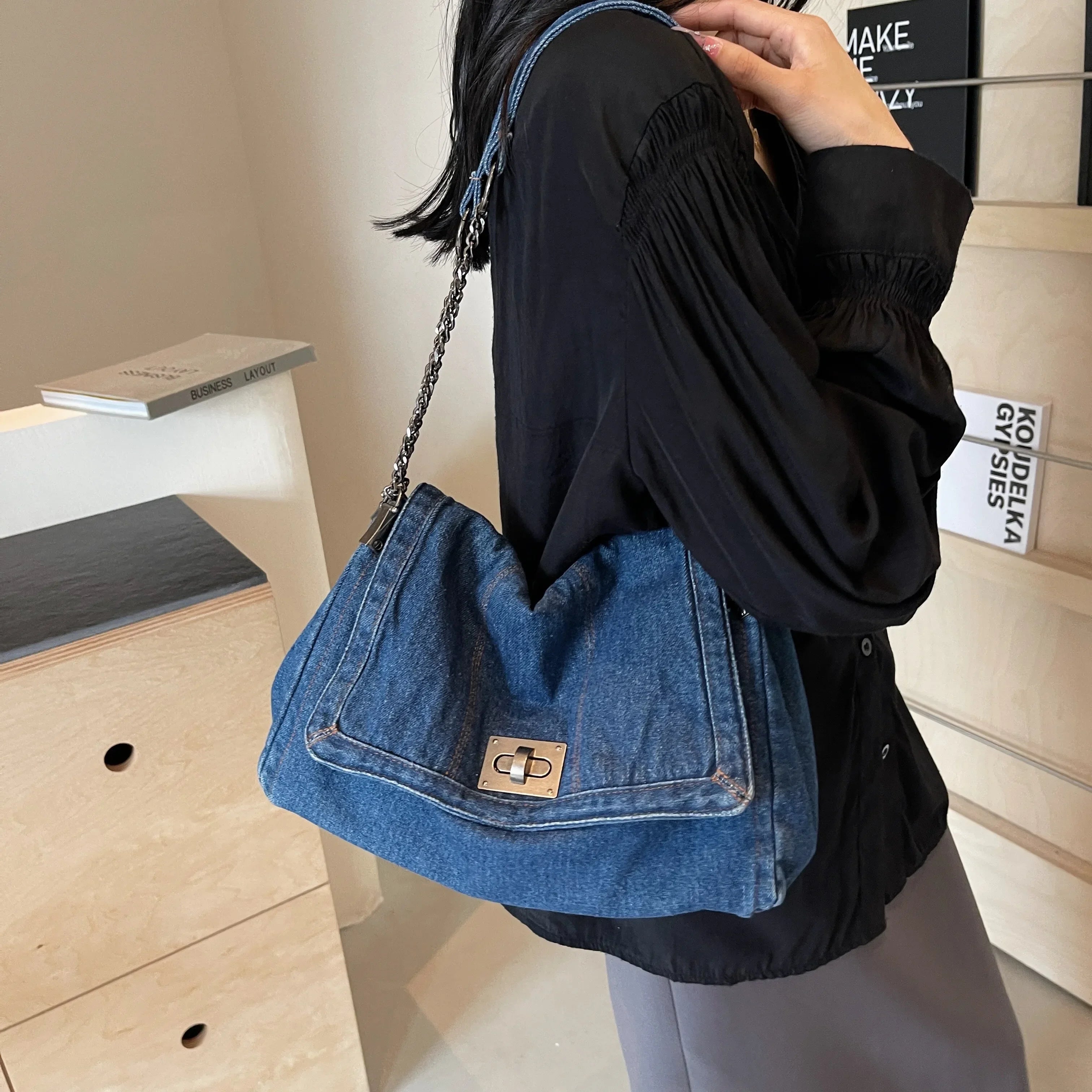 Elegant Denim Tote Bag