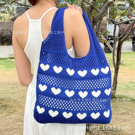 Heart-shaped Woven Bag