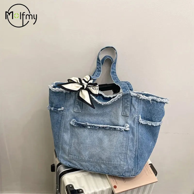Denim Multifunctional Shoulder Bag