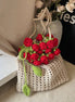 Rose Crochet Knitted Shoulder Bag