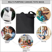 Wildflower Oil Print Canvas Tote Bag