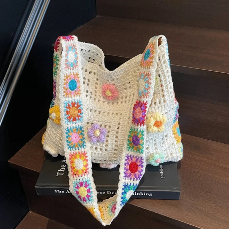 Knitted Woven Shoulder Bag