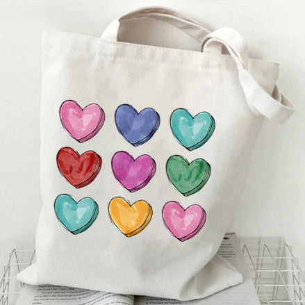 Love Heart Canvas Tote Bag