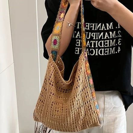 Knitted Woven Shoulder Bag