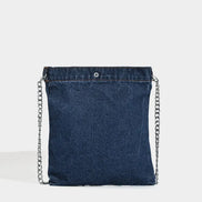 Embroidered Denim Shoulder Bag