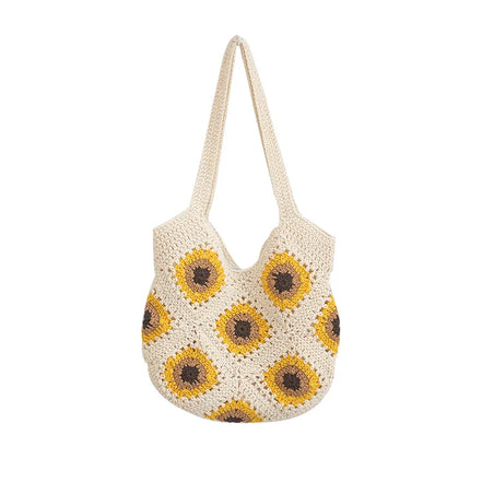 Bohemian Straw Tote Bag