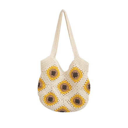 Bohemian Straw Tote Bag