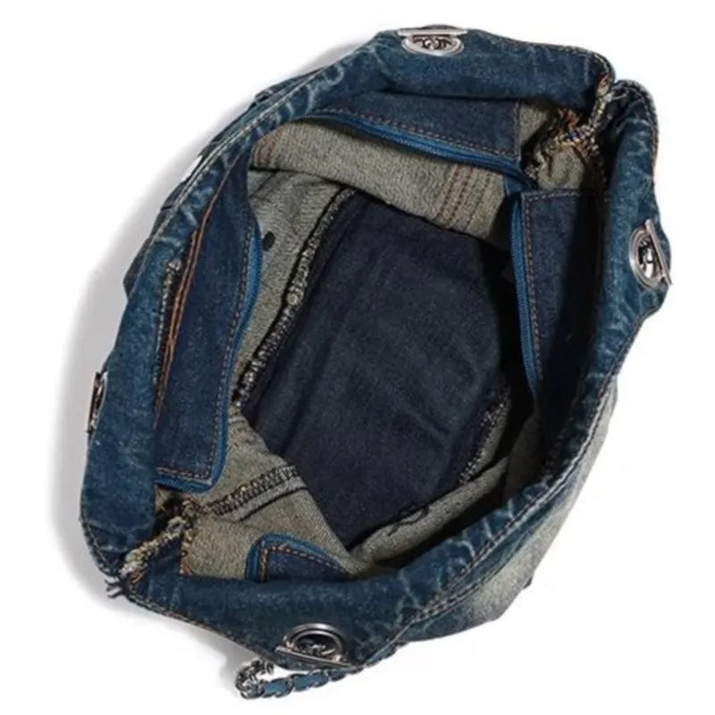 Vintage Denim Shoulder Bag