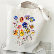 Boho Wildflowers Pattern Canvas Tote Bag