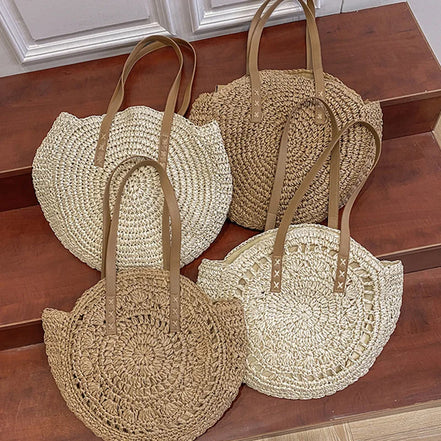 Round Straw Tote Bag