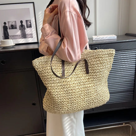 Straw Woven Tote Bag