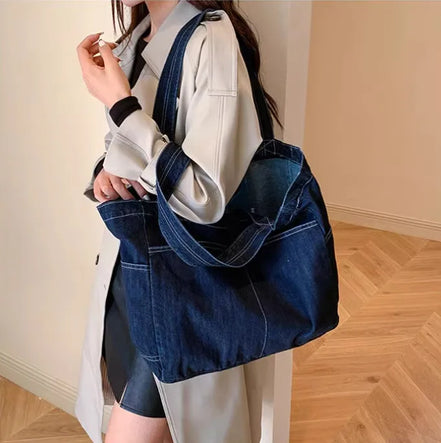 Vintage Casual Denim Tote Bag