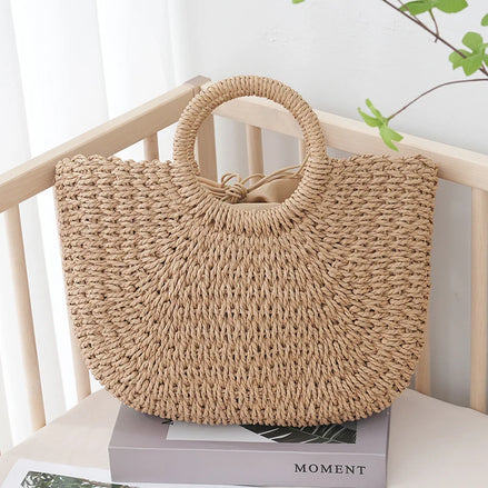 Handmade Straw Tote Handbag
