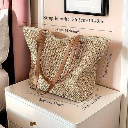 Woven Zipper Handbag