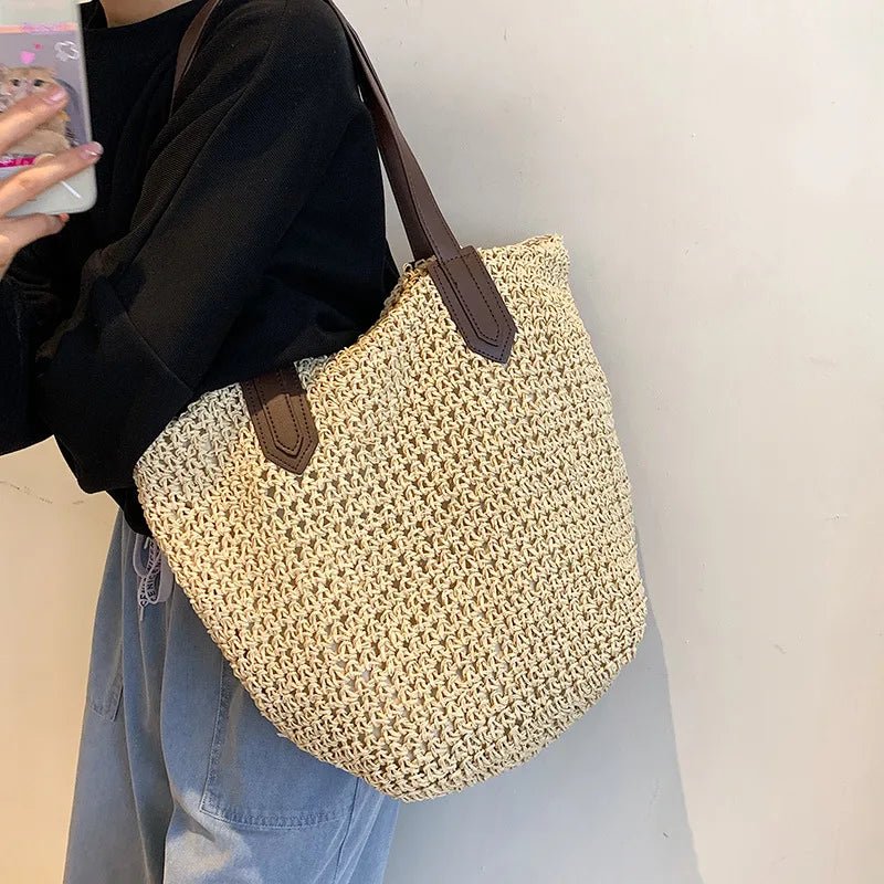Rattan Woven Shoulder Bag