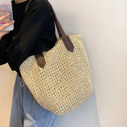 Rattan Woven Shoulder Bag
