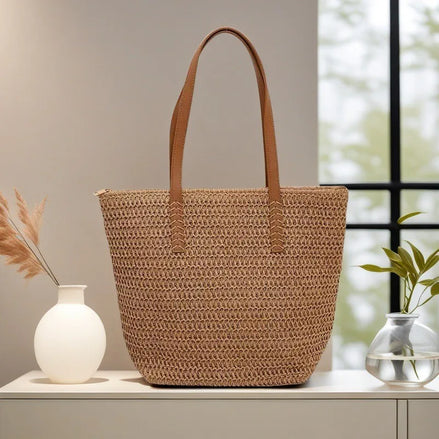 Woven Zipper Handbag