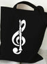 Music Note Pattern Canvas Tote Bag