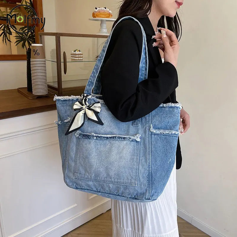 Denim Multifunctional Shoulder Bag