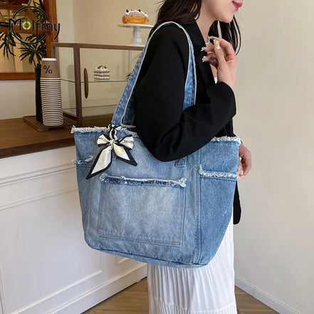 Denim Multifunctional Shoulder Bag