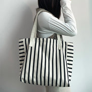 Striped Canvas Shoulder Bag