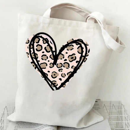Love Heart Canvas Tote Bag