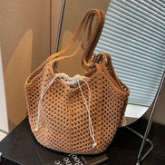 Hollow-out Straw Woven Shoulder Bag