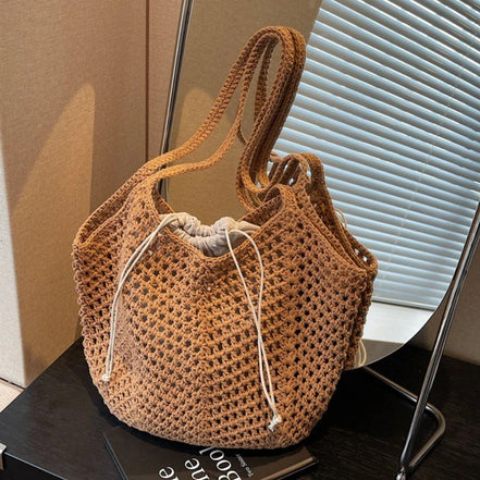 Hollow-out Straw Woven Shoulder Bag