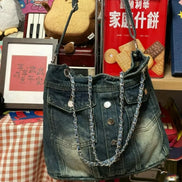 Vintage Denim Shoulder Bag