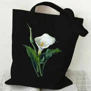 Wildflower Oil Print Canvas Tote Bag
