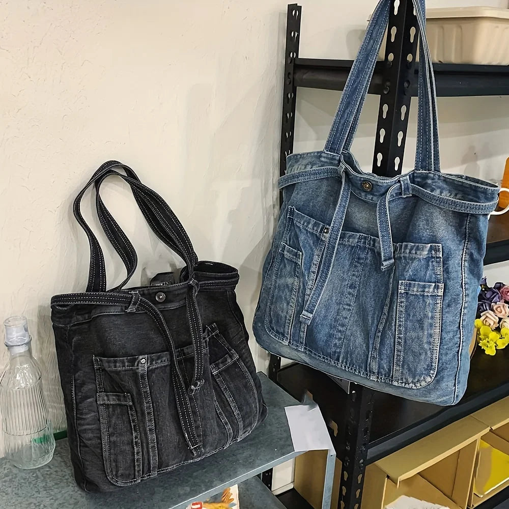 Casual Vintage Denim Tote Bag