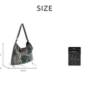 Vintage Washed Denim Shoulder Bag